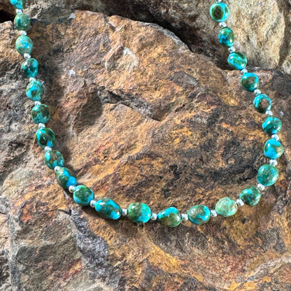 18" Sonoran Gold Turquoise Beaded Necklace by Artie Yellowhorse