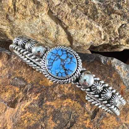 Golden Hill Turquoise Sterling Silver Bracelet by Artie Yellowhorse
