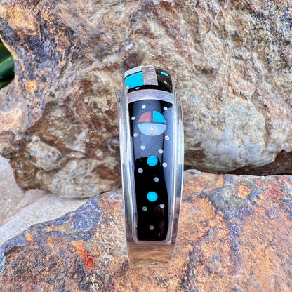 Vintage - H. Smith Navajo Night Sky Stargazer Channel Inlay Cuff Bracelet - Estate