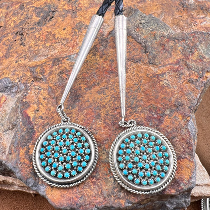 Vintage Sleeping Beauty Turquoise Petit Point Cluster Bolo Tie by Stephen Haloo — Estate