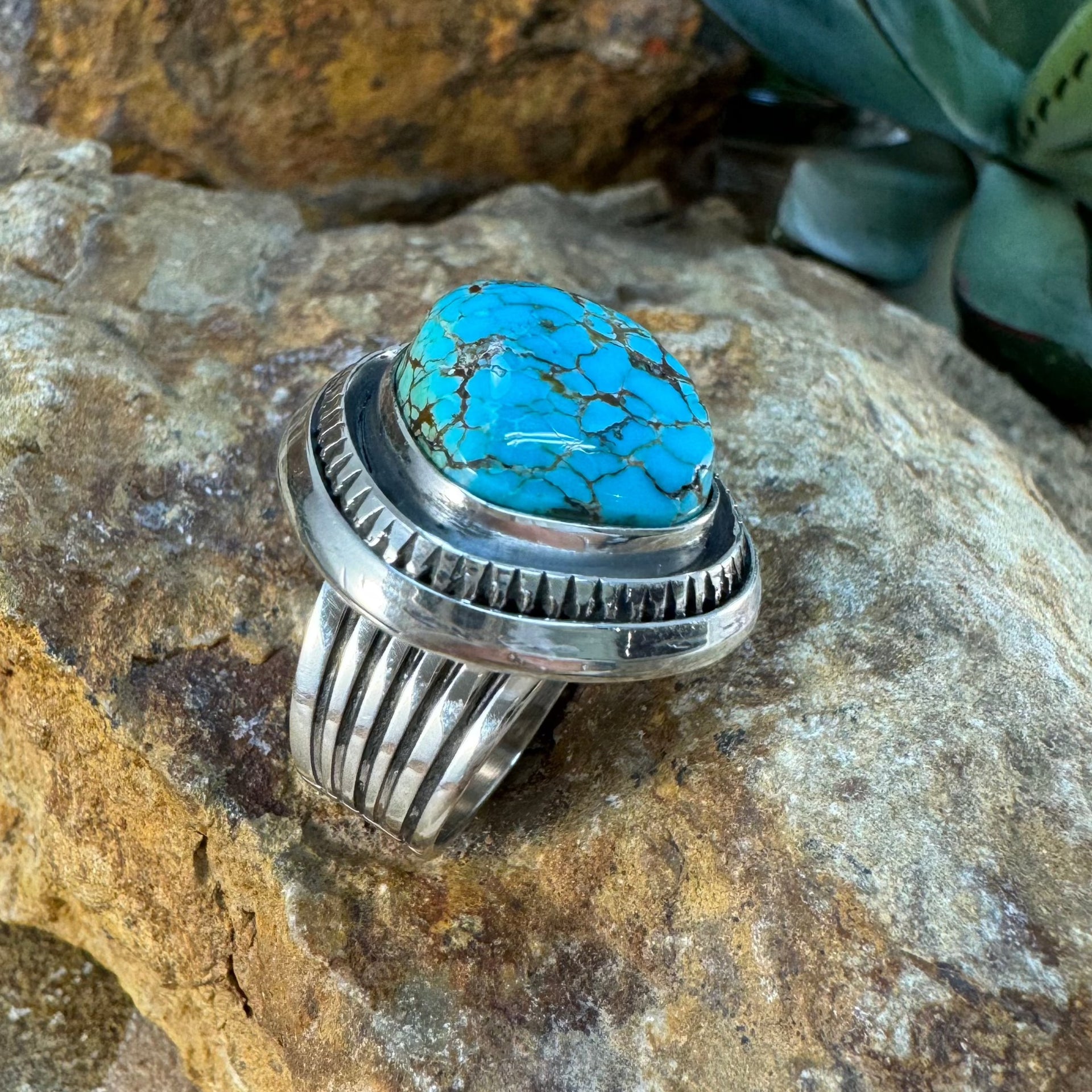 NAVAJO Randall Tom シルバー ターコイズ リング 22号 NAVAJO Randall