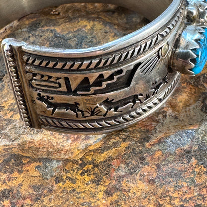 Vintage - Storyteller Turquoise Cuff by Ira Custer - Estate