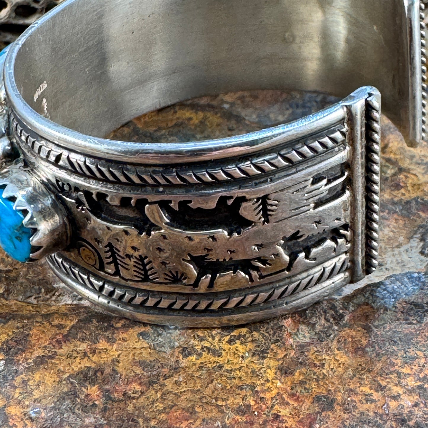 Vintage - Storyteller Turquoise Cuff by Ira Custer - Estate