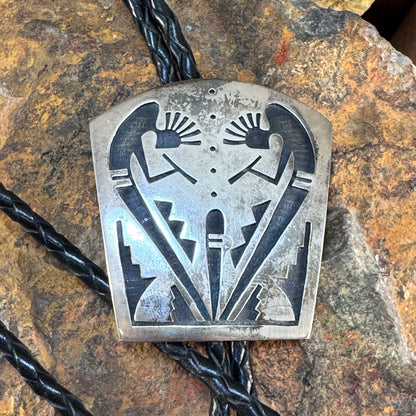 Vintage - Twin Kokopelli Overlay Bolo – Hopi Style - Estate