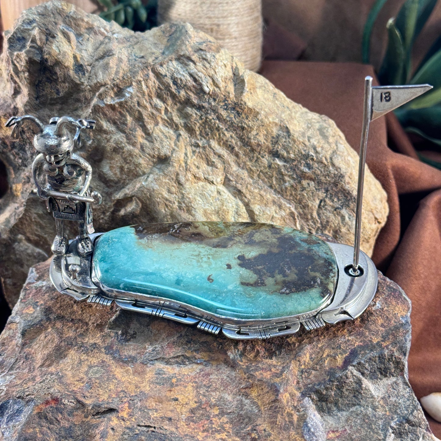 Golf-Themed Sterling Silver Sculpture by Bennie Ration