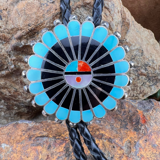 Vintage Sun Face Bolo Tie — Estate