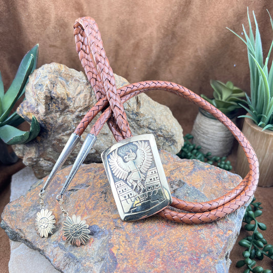 Vintage Hopi Eagle Dancer Bolo Tie by Watson Honanie — Estate