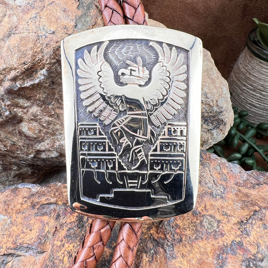Vintage Hopi Eagle Dancer Bolo Tie by Watson Honanie — Estate