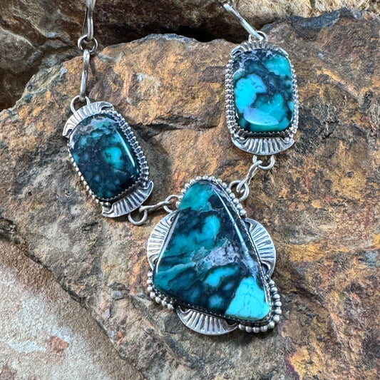 Variscite Sterling Silver Necklace by Mary Tso