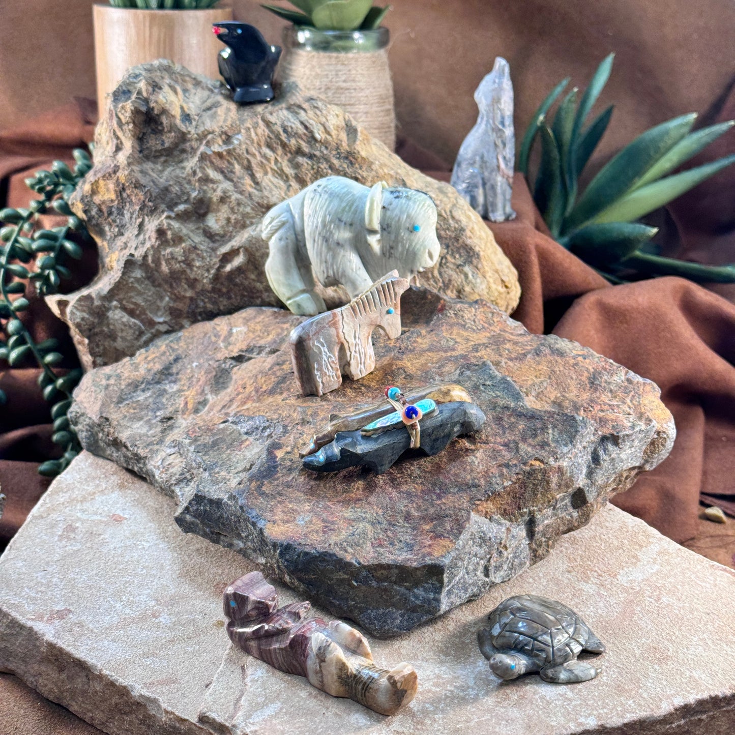 Zuni Hand-Carved Fetishes Assorted