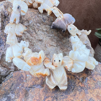 Vintage Hand-carved Fetish Bear Necklace — Estate