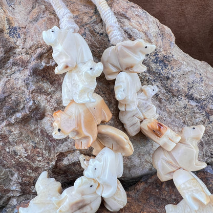 Vintage Hand-carved Fetish Bear Necklace — Estate
