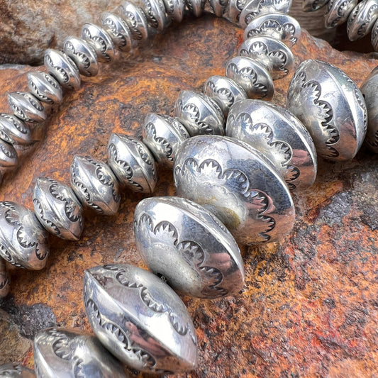 Vintage Handmade Graduated Navajo Pearl Necklace 33" — Estate