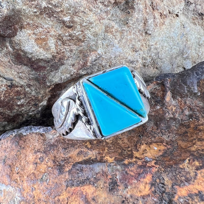 Kingman Turquoise Sterling Silver Ring by  Sunwest- Size 11