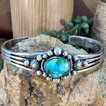 Sonoran Gold Turquoise Sterling Silver Bracelet by Ray Coriz