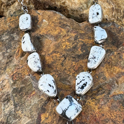 White Buffalo Multi Stone Sterling Silver Necklace w/ Earrings by Bernyse Chavez