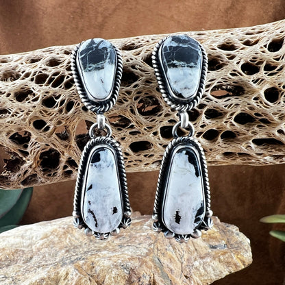 White Buffalo Lariat & Earrings Set by Angela Martin
