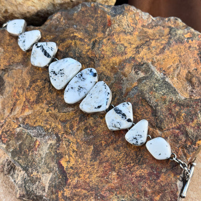 White Buffalo Sterling Silver Link Bracelet by Murphy Platero