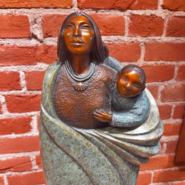 In Mother's Loving Arms By Cliff Fragua, Jemez Pueblo, Native American Sculptor