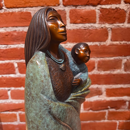 In Mother's Loving Arms By Cliff Fragua, Jemez Pueblo, Native American Sculptor