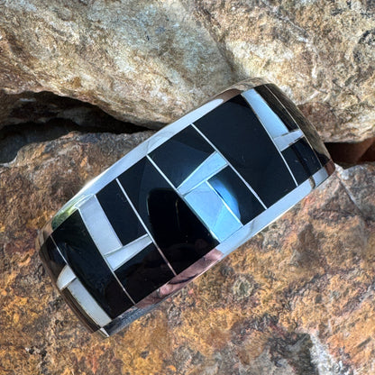 David Rosales Tuxedo Inlaid Sterling Silver Bracelet