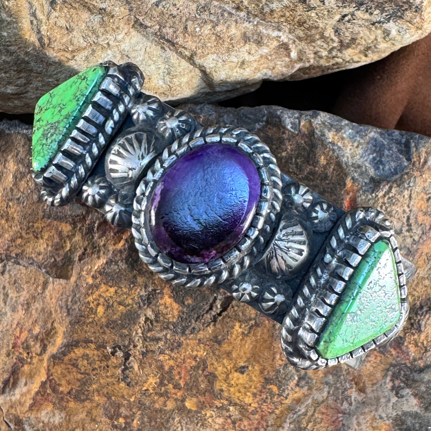 Sugilite and Gaspiete Cuff Bracelet by Billy Jaramillo