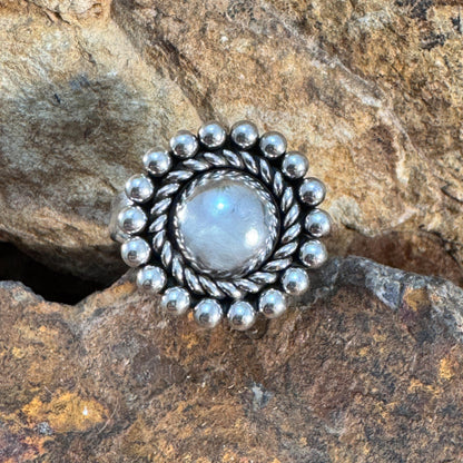 Sterling Silver Rising Sun Twist Dots Ring by Artie Yellowhorse - Small