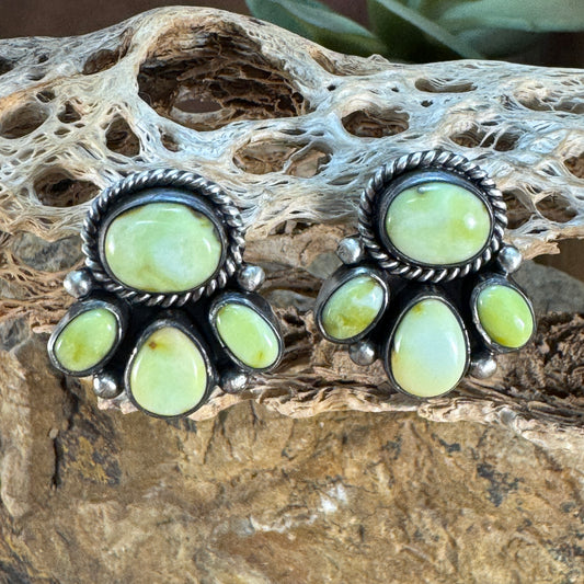 Palomino Cluster Earrings in Sterling Silver by Angela Martin