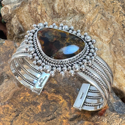 Pietersite Cluster Cuff Bracelet by Artie Yellowhorse