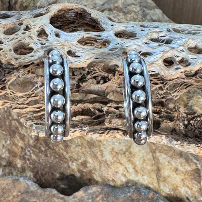 Sterling Silver Center Dot Hoop Earrings by Artie Yellowhorse - Small