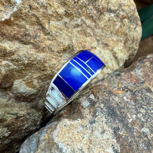 David Rosales Blue Lapis Inlaid Sterling Silver Ring