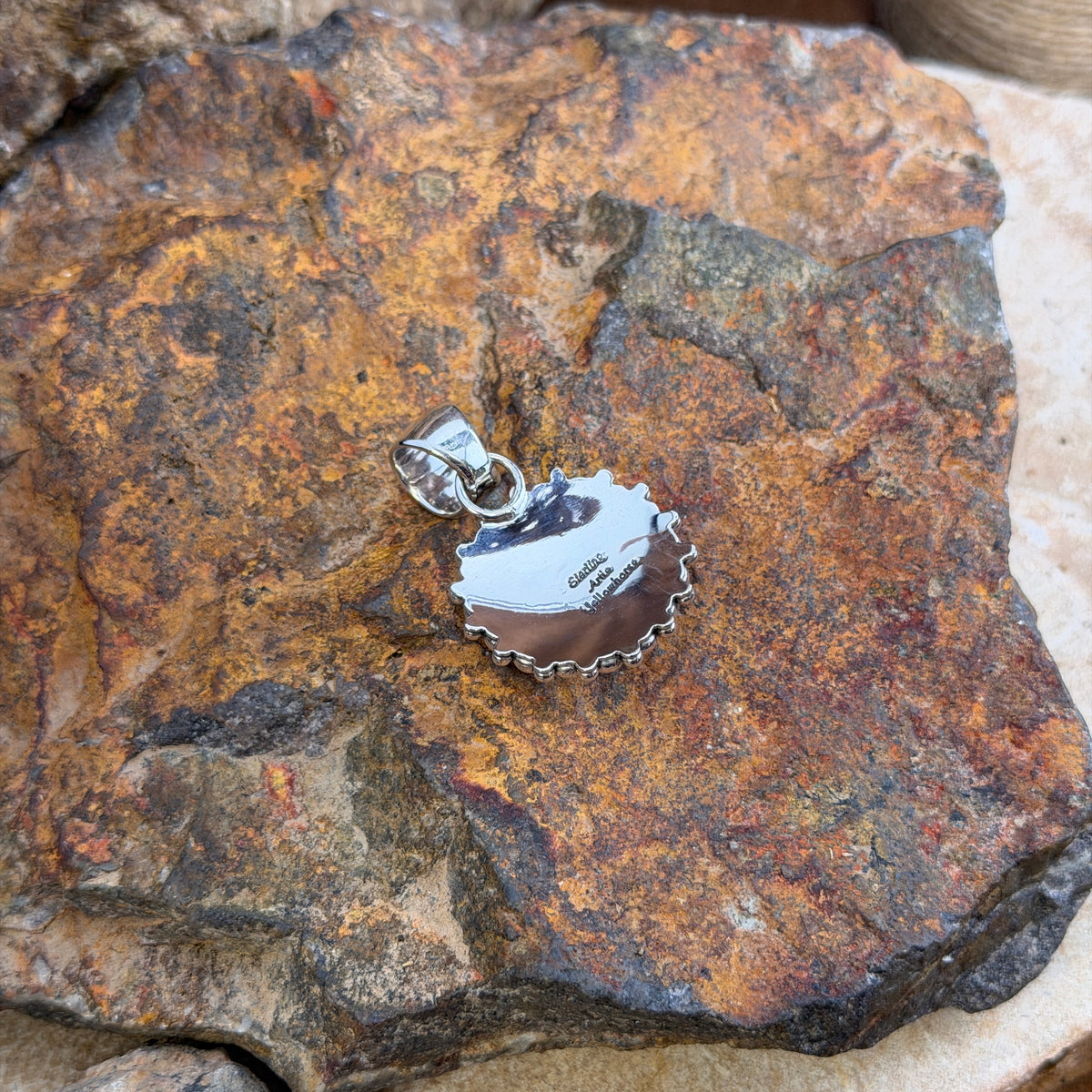 Sterling Silver Beaded Dome Pendant by Artie Yellowhorse
