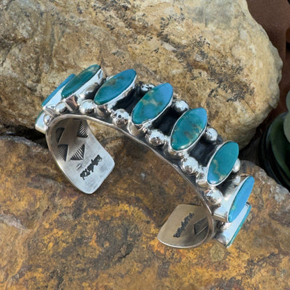 Natural Kingman Turquoise Cuff Bracelet by Billy Jaramillo