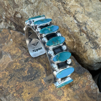 Natural Kingman Turquoise Cuff Bracelet by Billy Jaramillo