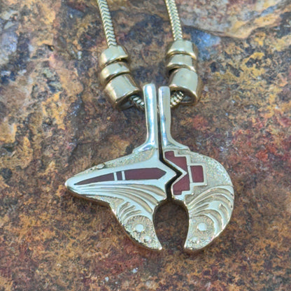 Ray Tracey Knifewing 14k Gold Double-Sided Bear Pendant