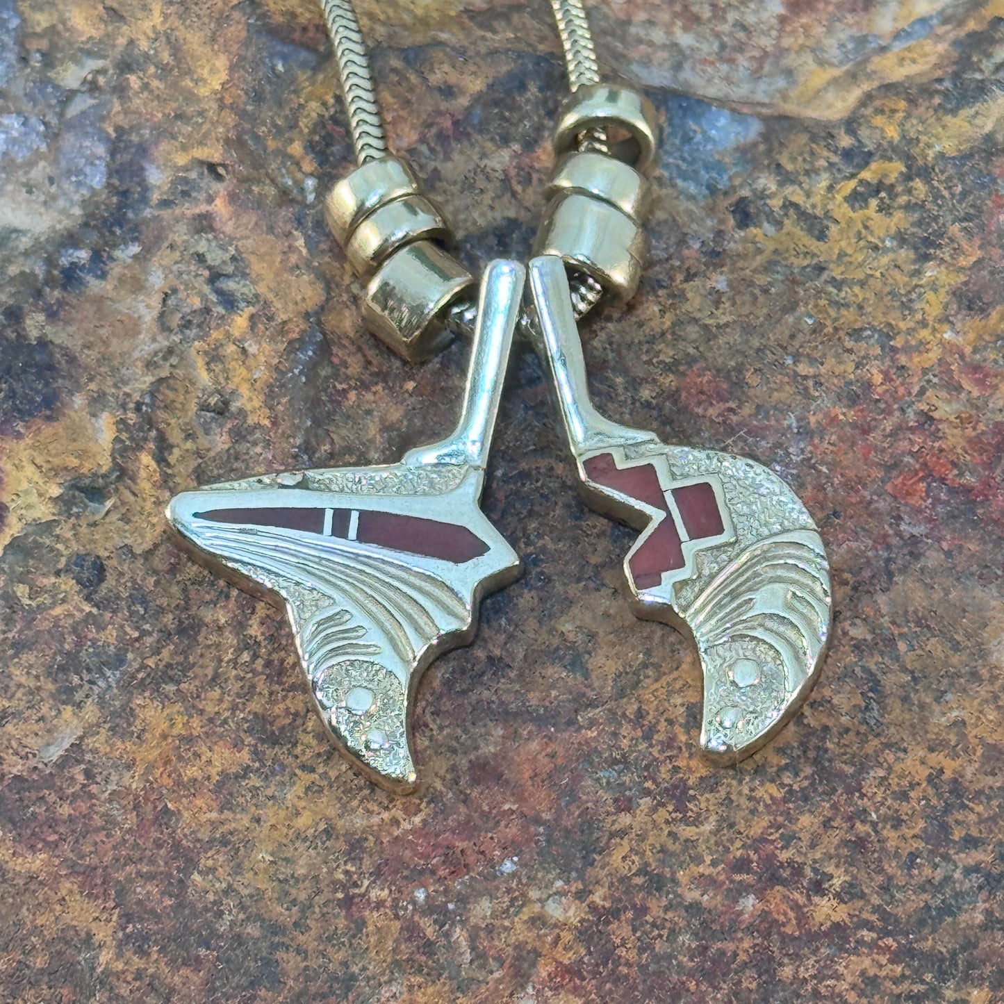 Ray Tracey Knifewing 14k Gold Double-Sided Bear Pendant