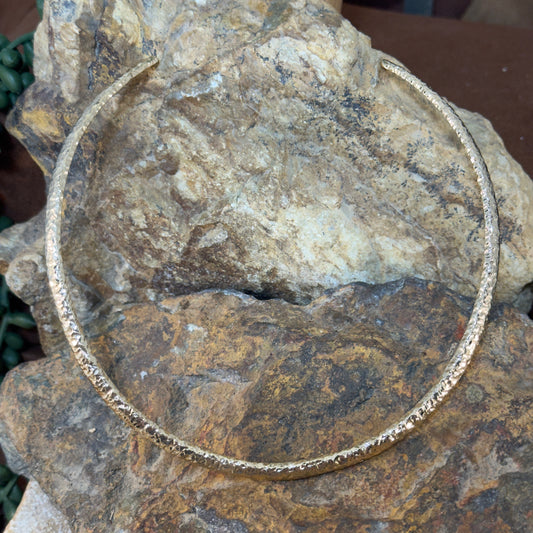 14K Gold Plated Collar Hammered Necklace by Artie Yellowhorse