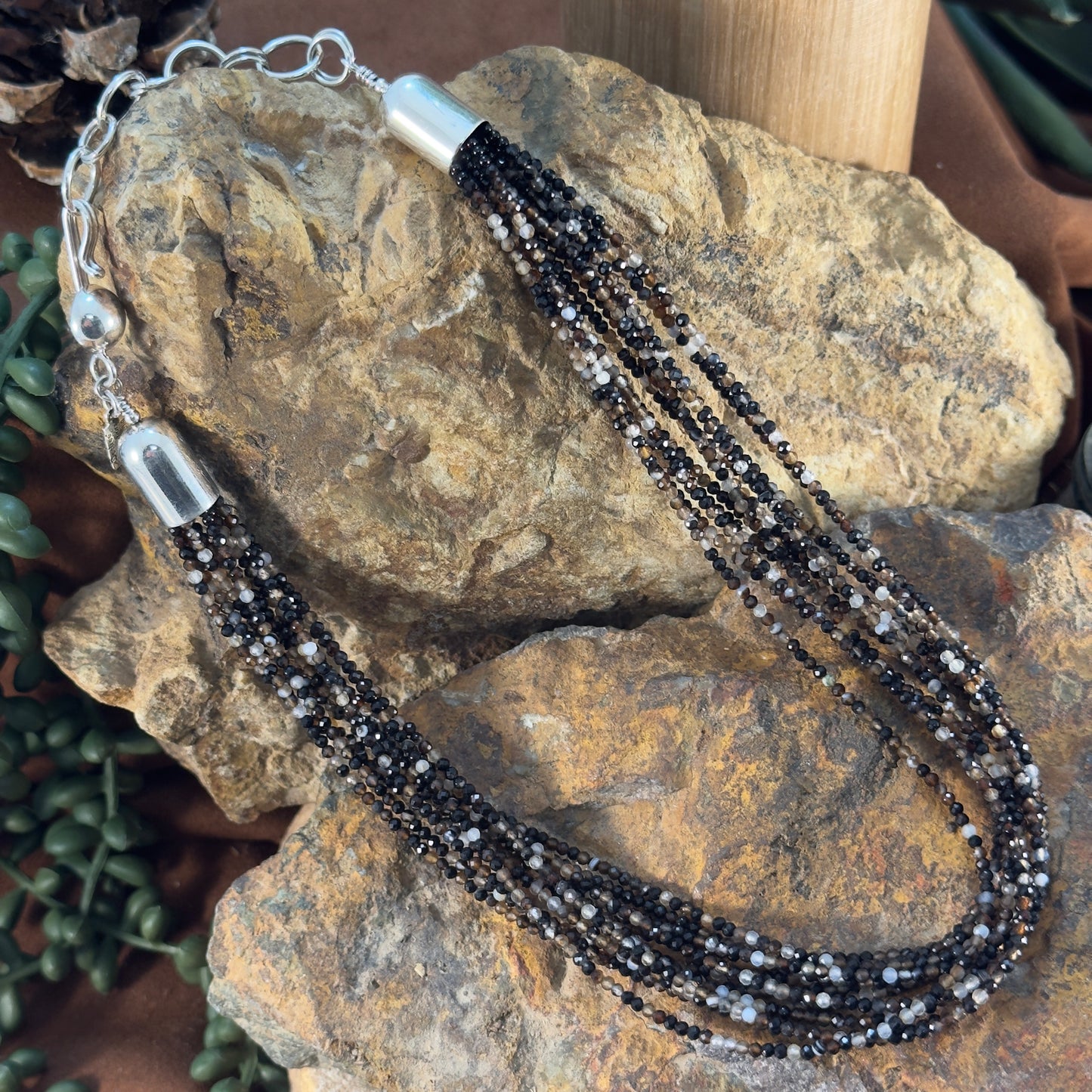 Montana Agate Beaded Necklace by Artie Yellowhorse