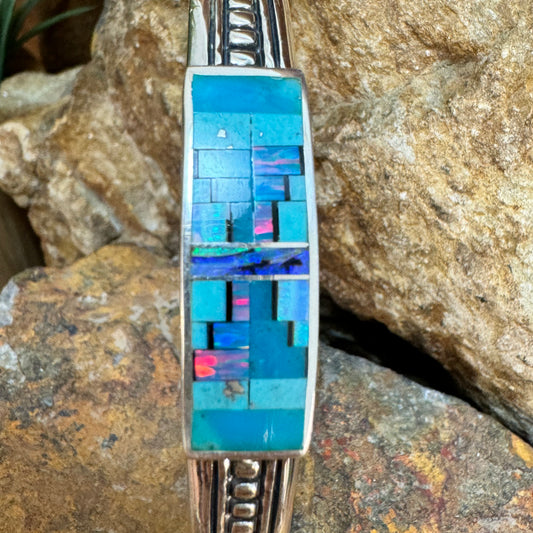David Rosales Stardust Inlaid Sterling Silver Bracelet