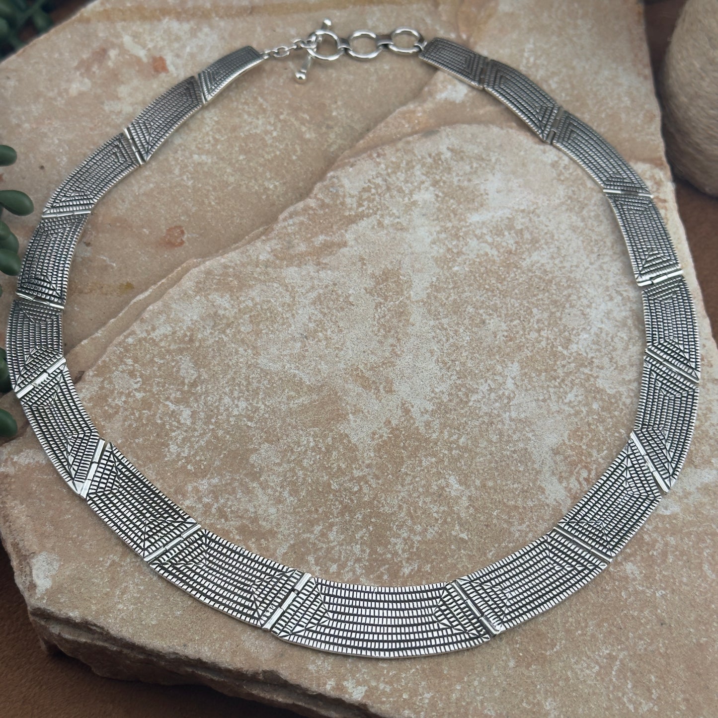 Traditional Sterling Silver Choker Necklace by Elgin Tom