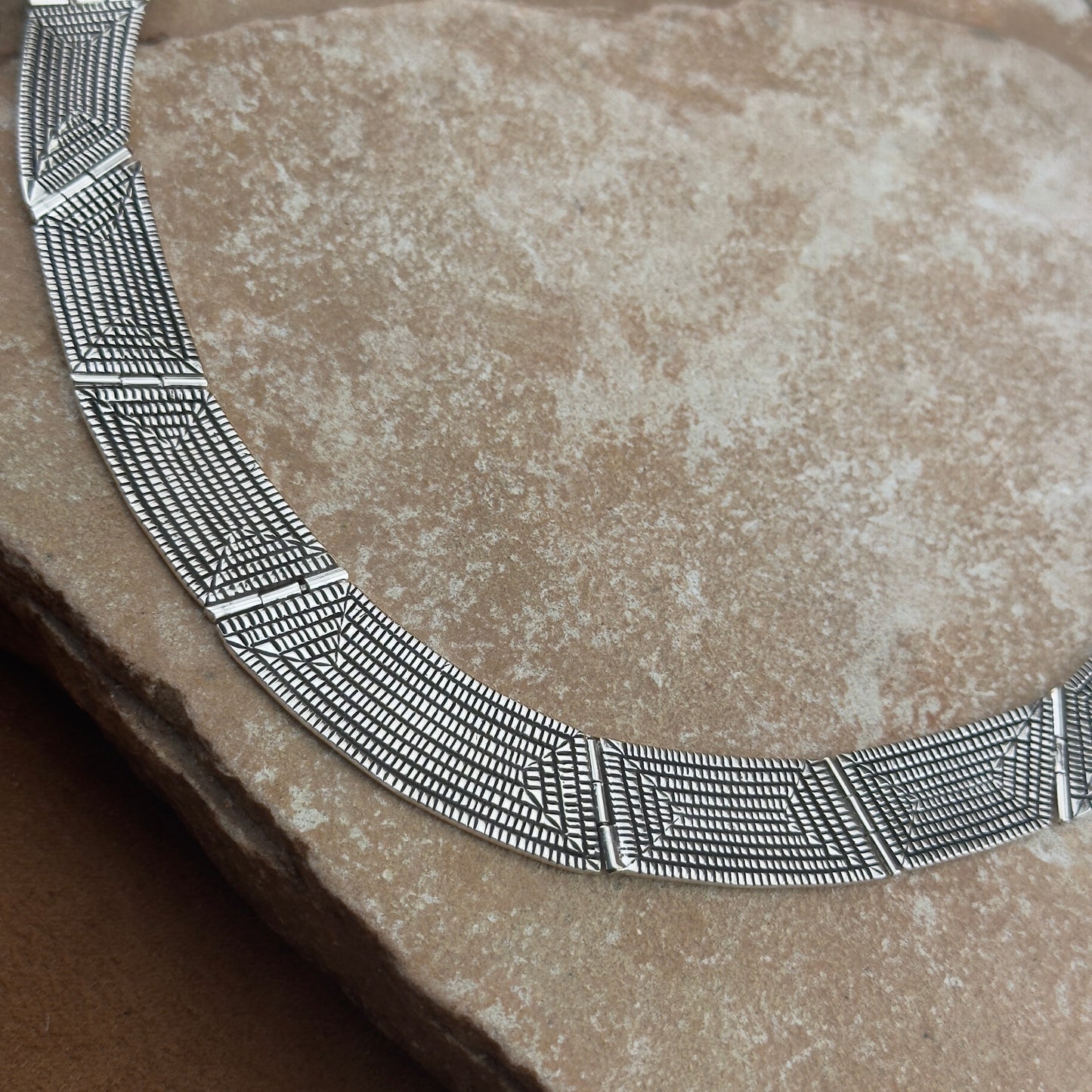 Traditional Sterling Silver Choker Necklace by Elgin Tom