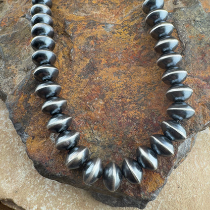 Oxidized Navajo Pearls Necklace – 10.5mm, 22" by Michelle Jameson