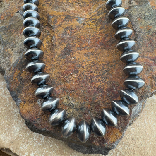 Oxidized Navajo Pearls Necklace – 10.5mm, 22" by Michelle Jameson