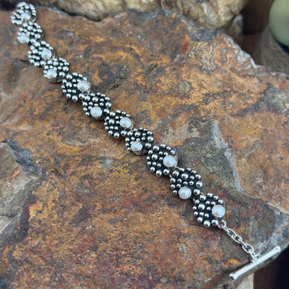 Million Drops Fresh Water Pearl Sterling Silver Bracelet by Ray Coriz