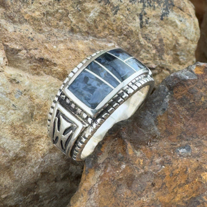 David Rosales Pietersite Inlaid Sterling Silver Ring