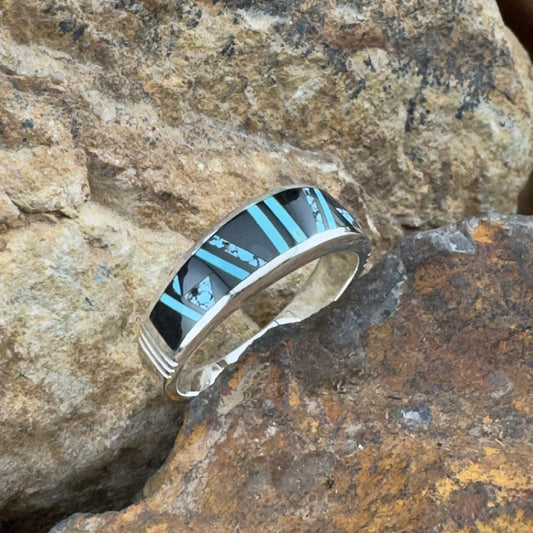 David Rosales Shadow Peak Inlaid Sterling Silver Ring