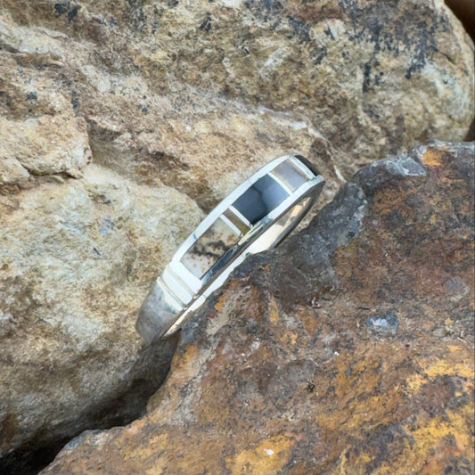 David Rosales Native Earth Inlaid Sterling Silver Ring