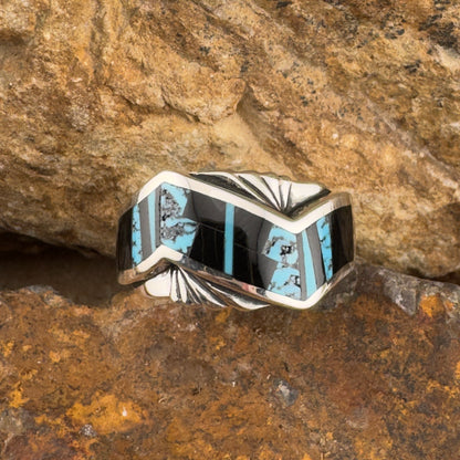 David Rosales Shadow Peak Inlaid Sterling Silver Ring