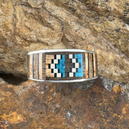 David Rosales Ironwood Inlaid Sterling Silver Ring
