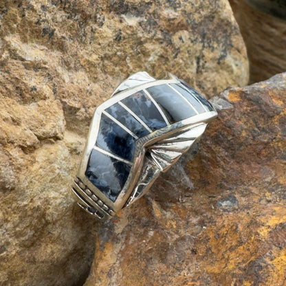 David Rosales Pietersite Inlaid Sterling Silver Ring
